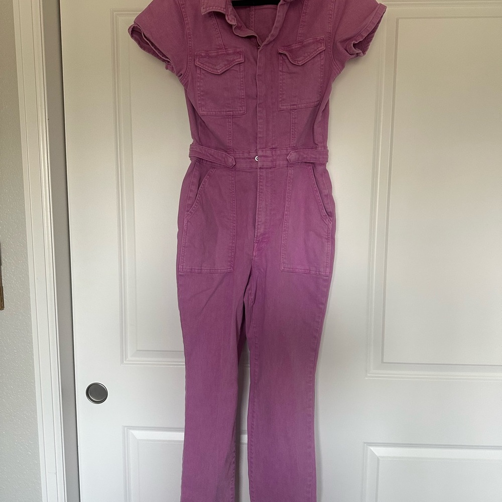 Good American Pink Denim Jumpsuit